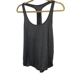 Lululemon athletic gray horizontal pinstripe racer back workout tank top M